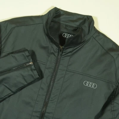 Chaqueta de bombardero Audi Racing para hombre L Fersten negra impermeable recubierta de cremallera completa Foto 1 de 4