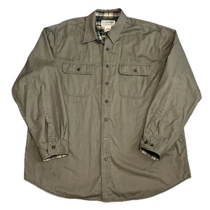 LL Bean Blue Hurricane Shirt Flannel Lined Button Down Work Long Sleeve XL - REG - Picture 1 of 10