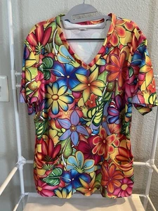 Colorful Scrub Top - Picture 1 of 1