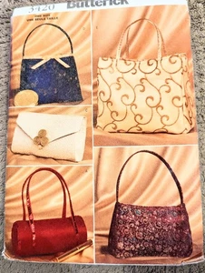 OOP Butterick Pattern - Evening Bags; 5 Styles (One Size) #3420 - Uncut - Picture 1 of 3