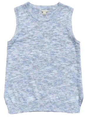 J. Chaleco Suéter Tejido Crew Para Mujer Pequeño Azul Espacio Mármol Algodón Mezcla Lino Foto 1 de 4