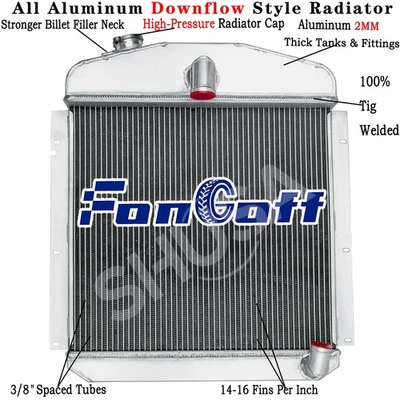 4 Row Radiator for 47-49 Plymouth P15 Deluxe Chrysler Windsor Saratoga 3.6L l6 Foto 1 de 4