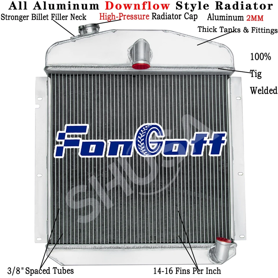 4Row Radiator for 47 48,49 Plymouth P15 Deluxe Chrysler Windsor Saratoga 3.6L l6 Foto 1 de 4