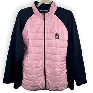 Lauren Ralph Lauren Damen Jacke Rosa Schwarz Übergröße 3X Puffer Stepp Wappen - Bild 1 von 9