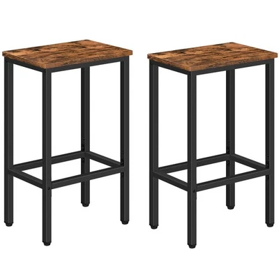 Bar Stools, Set of 2 Bar Chairs, Kitchen Breakfast Bar Stools with Footrest, ... - Image 1 of 4