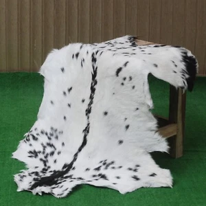 Genuine Gray & White Goatskin Rug – Hypoallergenic, Non-Shedding & Stylish - Picture 1 of 10