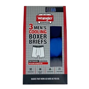 Wrangler Workwear Men's SML 6" Inseam Cooling Boxer Briefs 3-Pack - Picture 1 of 4
