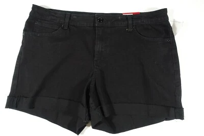 Pantalones Cortos de Jeans JLO Jennifer Lopez Negros para Mujer 16 Bolsillos Elastizados con Puños NUEVO Foto 1 de 4