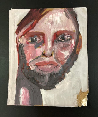 Original Portrait Painting Banjo Player Mountain Man Musician Country Folk Art - Image 1 of 4