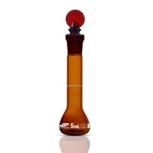 Omsons Glassware | Volumetric Flask | Class B | Capacity 5ml | Pack of 2 | - Picture 1 of 5