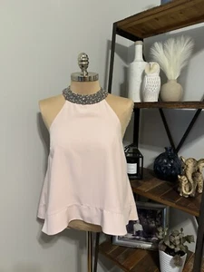 NWT MLV Blush Pink Beaded Halter Top Women’s SIZE SMALL - Picture 1 of 10