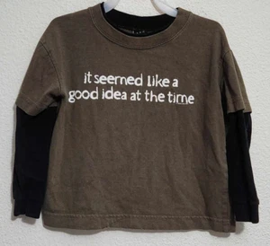 Now & Zen Boys 5T Long-Sleeve "It Seemed Like A Good Idea At The Time" Print - Picture 1 of 3