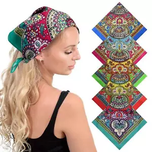 5 PCS Vintage Paisley Bandana Multifunctional Headwear Bandanna - Picture 1 of 6