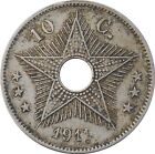 Belgian Congo Belge 10 centimes cents 1911 Albert I KM#18 (1628)
