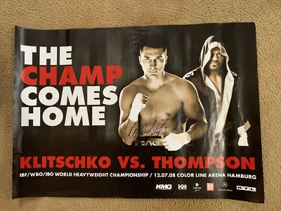 Póster de lucha por el título Wladimir Klitschko vs Tony Thompson 2008 firmado por Klitschko Foto 1 de 4