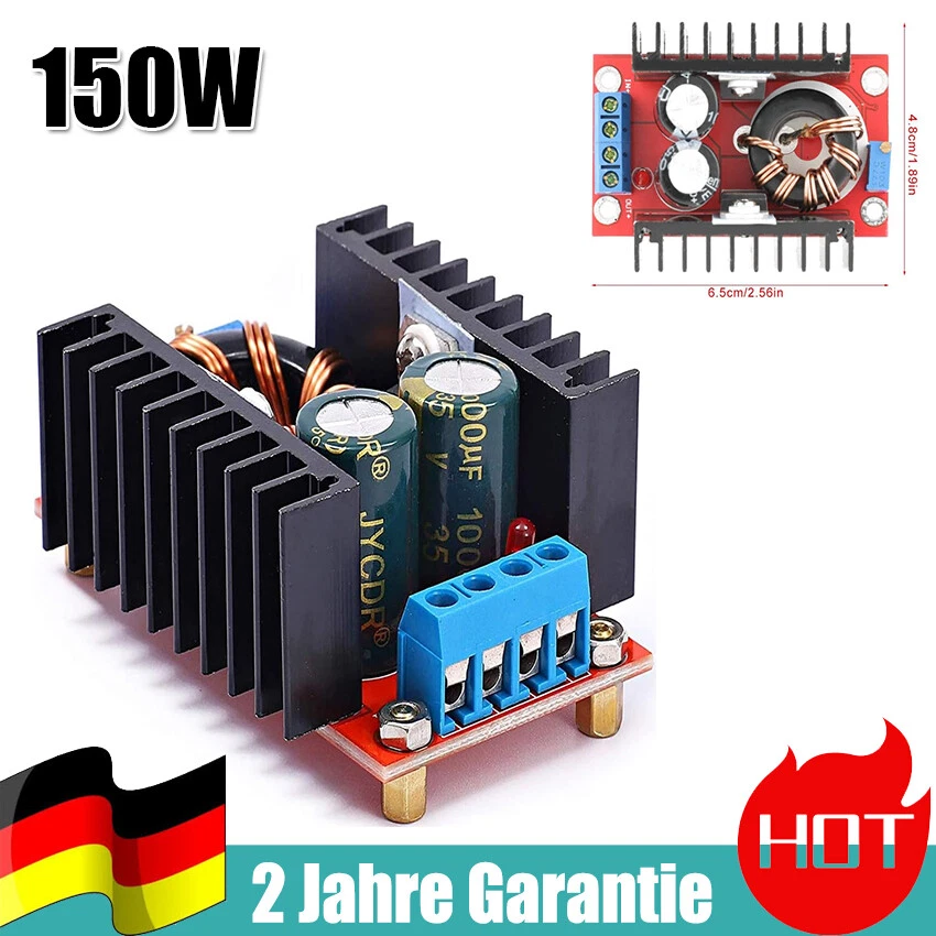 MARKENLOS 150W Boost-Modul DC-DC-Aufwärtswandler Einstellbar Step Up Boost Converter Modul