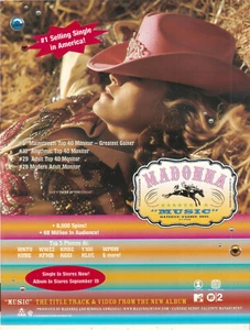 Pubblicità Madonna 2000 - Pubblicità Musicale #1 Vendo Singolo In America! - Foto 1 di 1