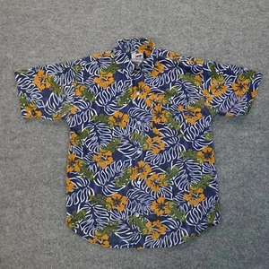 Gecko Hawaii Shirt Boys XL Floral Short Sleeve Button Up Camp Casual Mexico VTG - Picture 1 of 16