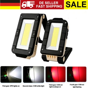 COB LED Akku Strahler Arbeitsleuchte Baustrahler Handlampe Magnet Taschenlampe - Bild 1 von 12