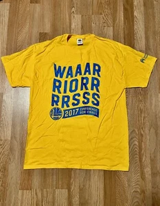 Golden State Warriors 2017 Conference Semi Finals NBA Yellow Shirt Mens XL New - Picture 1 of 8