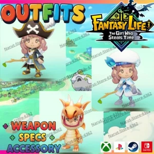 Fantasy Life I : Outfit set for The Girl Who Steals Time item Weapons - Picture 1 of 14