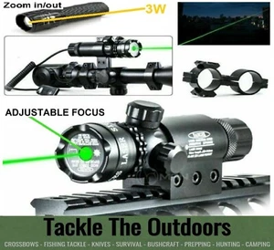 Green Laser Sight Tactical Green Dot Designator For Air Rifle Gun Scope + Torch - Picture 1 of 14