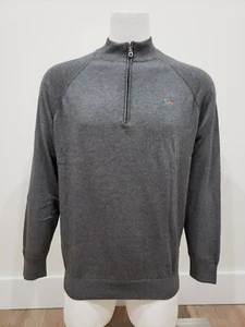 Greg Norman Men's 1/4 Zip Lux Sweater Charcoal Heather Size L - Picture 1 of 7
