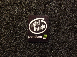 Pentium 3 Logo Emblem Badge gebürstetes Aluminium selbstklebend 24 x 19 mm [037e] - Bild 1 von 4