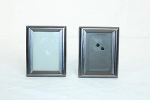 Burnes of Boston Gray Metal Modern Style Free Standing Picture Frame Lot of 2 - Picture 1 of 6