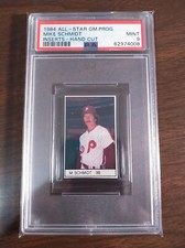 1984 All-Star Game Program Inserts Mike Schmidt graded PSA 9 Mint Pop. 12