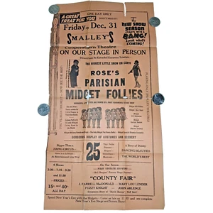 ROSES PARISIAN Midget FOLLIES VAUDEVILLE KARNEVAL ZIRKUS ROYAL POSTER SPIELZETTEL - Bild 1 von 24