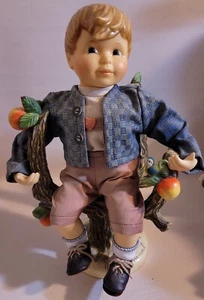 Goebel Hummel "Apple Tree Boy" Hum 951 Seated 13"Porcelain Doll & Tree~ See Desc - Picture 1 of 15