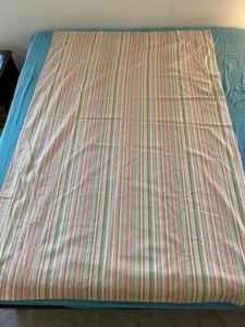 tela algodón pesado 1 pieza 52 x 82 antigua cortina con dobladillos verde tostado rayas - Imagen 1 de 5