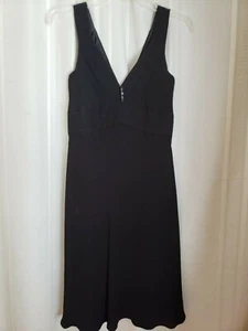 EVAN PICONE Cocktail Dress (4) BLACK Fully Lined V-Neck Empire Waist Full Skirt - Picture 1 of 7