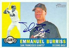 Emmanuel Burriss autographed Baseball Card (Giants) 2009 Topps Heritage #356