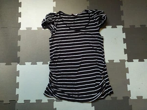 Women’s Maternity Top Tunic TShirt Size 10 Black/white Red Herring Striped - Picture 1 of 4