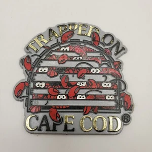 Vintage Trapped On Cape Cod Mass Lobster Trap Fridge Magnet 3.2" x 2.9" - RARE - Picture 1 of 2
