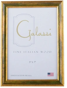 F. G. Galassi Handmade Fine Italian Wood Traditional Dark Green/Gold 15457 5"x7" - Picture 1 of 1