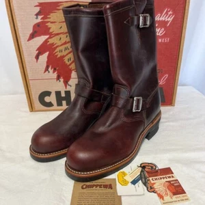 CHIPPEWA 11 Steel Toe Men's Engineer Boots 9.5E Cordovan Leather, New/unused - Picture 1 of 12