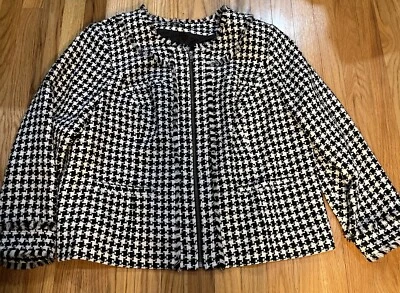 Chaqueta de Tweed Blanco y Negro Bolsillos con Cremallera Moda Bug Lg Ver Medidas Foto 1 de 4