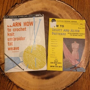 VTG '60s How To Crochet Knit Sew Booklets Sears Lily Design Pattern Lot Of 2 - Picture 1 of 13