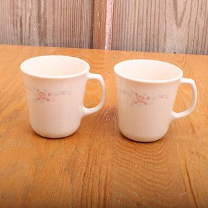 2 Corning Corelle English Breakfast Coffee Cups Mugs Pink & Blue Floral - Picture 1 of 6