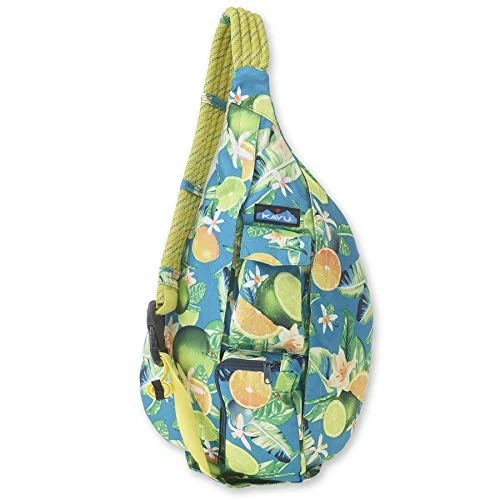 KAVU Original Rope Sling Bag Polyester Crossbody Backpack - Ocean Citrus