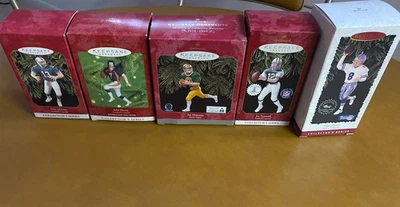 Lote de 5 adornos Hallmark HOF NFL QB Montana Marino Aikman Namath Elway Foto 1 de 2