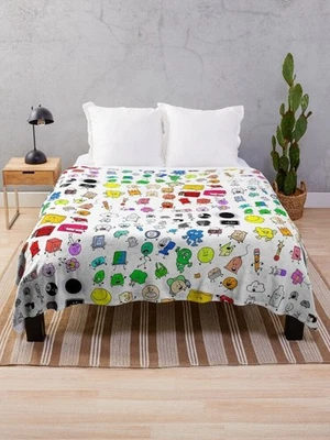 BFDI Character Blanket | Colorful Anime Plush Throw | Cozy Cartoon Bedding Decor - Image 1 of 4