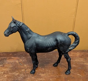 VTG Large 10" Hubley Style Cast Iron Black Beauty Horse Doorstop Statue Figurine - Picture 1 of 13