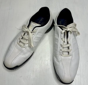 Zapatos de golf Adidas Greenstar para hombre 9 blancos cuero torsión picos THiNTech - Imagen 1 de 9