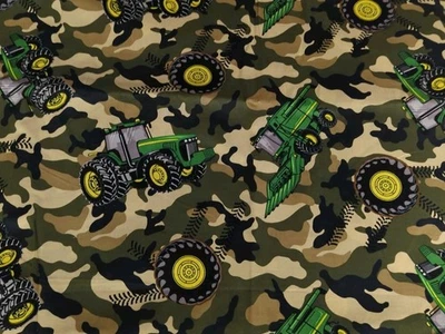 Tractores John Deere de tela de algodón camuflaje camuflaje combinar verde 2 yardas  Foto 1 de 3
