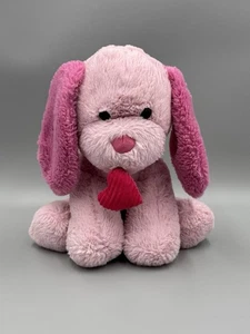 Tier rosa Welpe Hund Plüsch mit Herz hängt am Mund Stofftier 12 Zoll - Bild 1 von 7