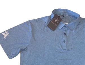 NWT SWANNIES Parker Short Sleeve Polo Shirt Performance Golf Blue Men's Sz Large - Picture 1 of 11
